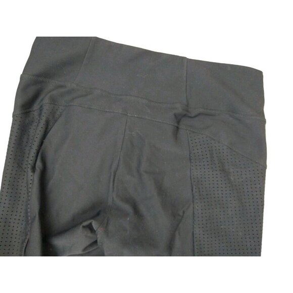 Athleta Mercurial Crop Flare Pants Women's Medium Black Stretch Nylon Mesh - Picture 11 of 14